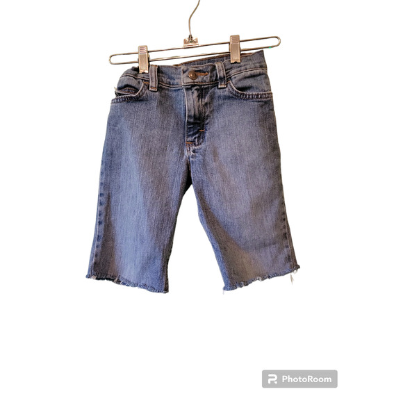 Wrangler Shorts Cutoff Boys Distressed Denim Cowboy Adjustable Waist Sz 5 R - Picture 2 of 4